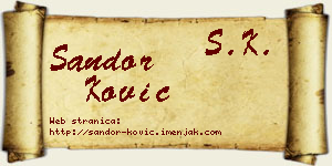 Šandor Ković vizit kartica